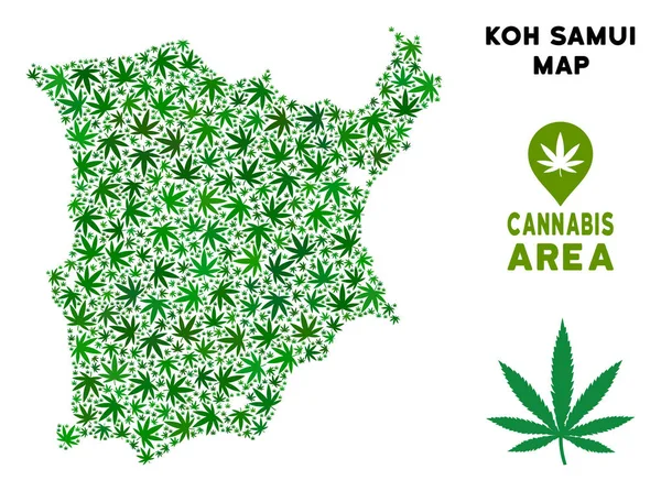 Vektör esrar mozaik Koh Samui Haritası