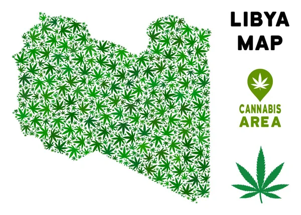 Vektör esrar mozaik Libya Haritası