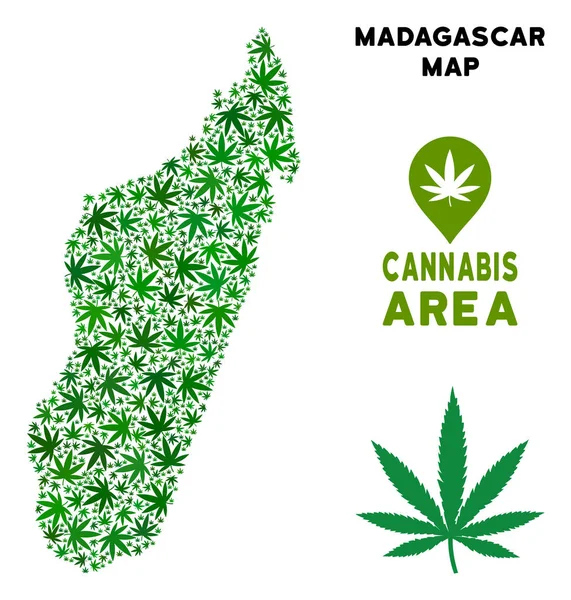 Vektör esrar kompozisyon Madagaskar Adası Haritası