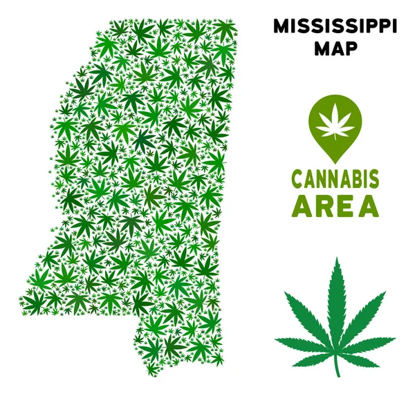 Vektör esrar mozaik Mississippi devlet harita