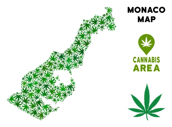 Vektör esrar mozaik Monako Haritası