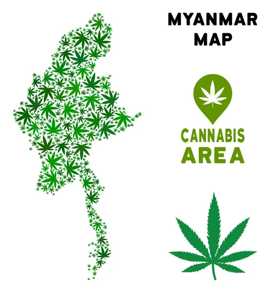 Vektör esrar kolaj Myanmar Haritası