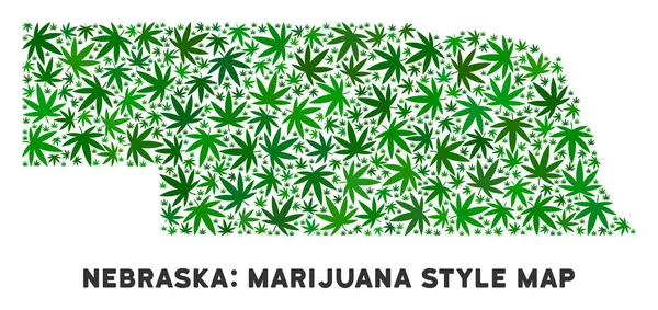 Vektör esrar mozaik Nebraska eyalet harita