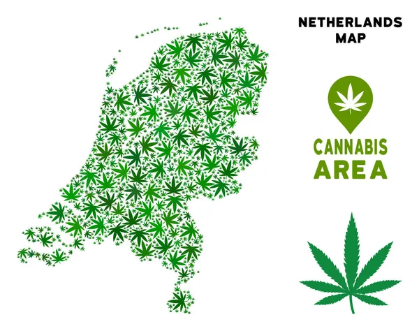 Vektör esrar mozaik Hollanda Haritası