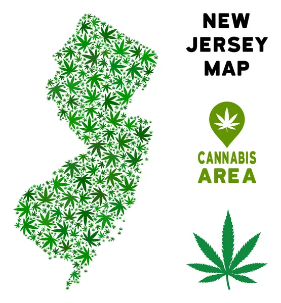 Vektör esrar kompozisyon yeni Jersey eyalet harita