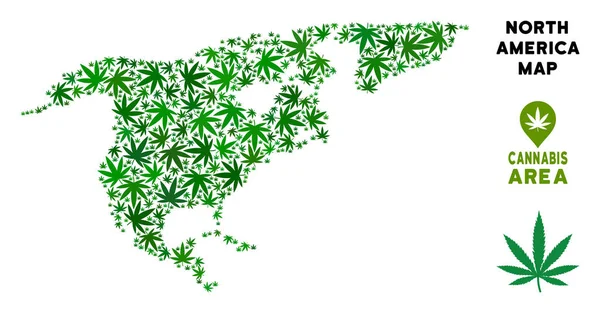 Vektör esrar mozaik Kuzey Amerika Haritası