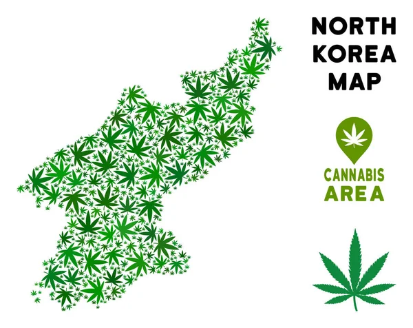 Vektör esrar mozaik Kuzey Kore Haritası