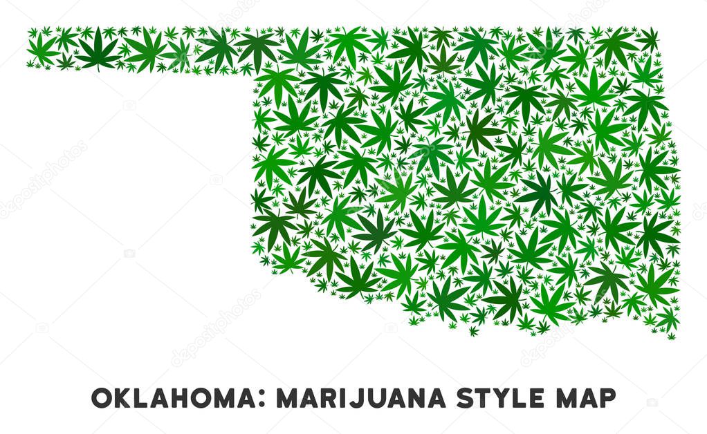 Vector Cannabis Collage Oklahoma State Map
