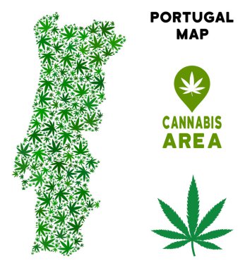 Vektör esrar kompozisyon Portekiz Haritası