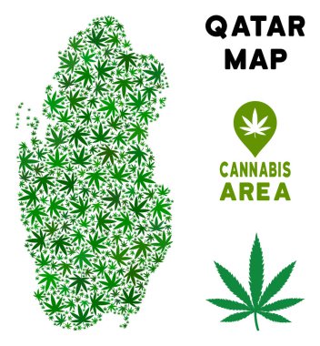 Vektör esrar mozaik Katar harita