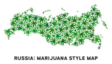 Vektör esrar kompozisyon Rusya Haritası