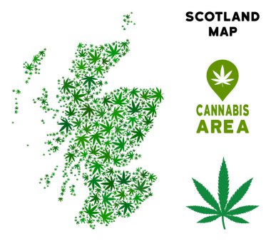 Vektör esrar mozaik İskoçya Haritası