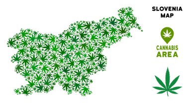 Vektör esrar mozaik Slovenya harita