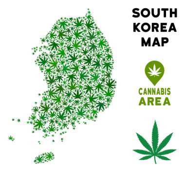 Vektör esrar kolaj Güney Kore Haritası