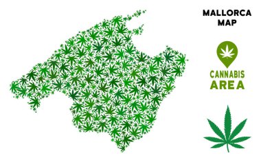 Vektör esrar kompozisyon İspanya Mallorca ada Haritası