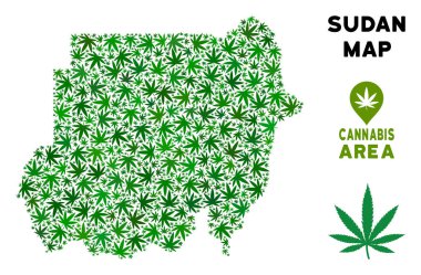 Vektör esrar mozaik Sudan Haritası