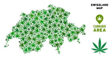 Vektör esrar kompozisyon Swissland harita