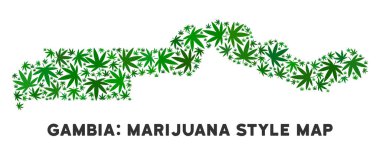 Vektör esrar mozaik Gambiya Haritası