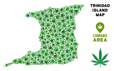 Vektör esrar kompozisyon Trinidad ada Haritası