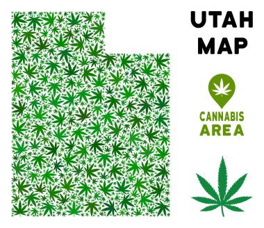 Vektör esrar kompozisyon Utah State harita