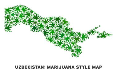 Vektör esrar kolaj Özbekistan Haritası