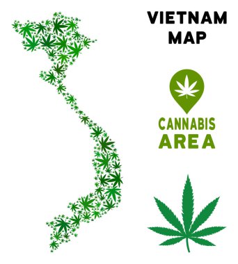 Vektör esrar mozaik Vietnam Haritası