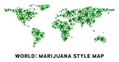 Vektör esrar mozaik Dünya Haritası