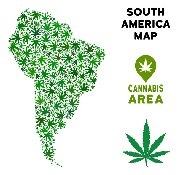 Vektör esrar kompozisyon Güney Amerika harita