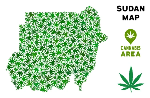 Vektör esrar mozaik Sudan Haritası