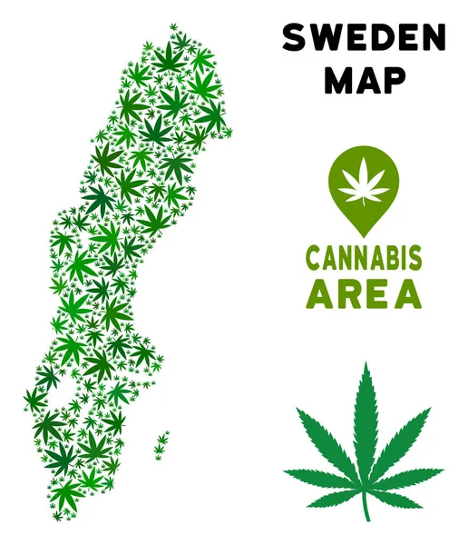 Vektör esrar mozaik İsveç harita