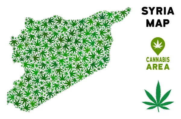 Vektör esrar kompozisyon Suriye Haritası