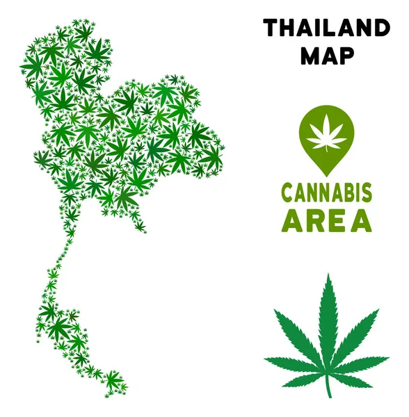 Vektör esrar kompozisyon Tayland Haritası