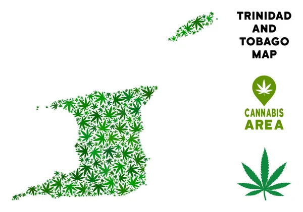 Vektör esrar kompozisyon Trinidad ve Tobago Haritası