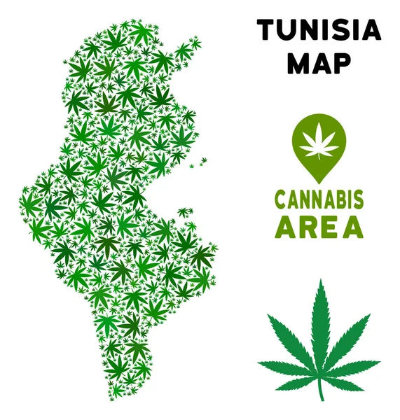 Vektör esrar mozaik Tunus Haritası