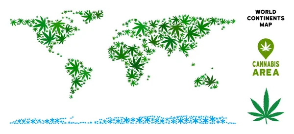 Vektör esrar kompozisyon dünya kıta Haritası