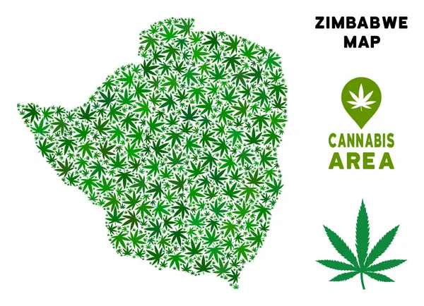 Vektör esrar mozaik Zimbabve Haritası