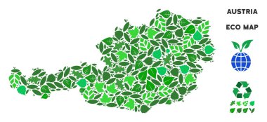 Vektör eko yeşil mozaik Avusturya Haritası