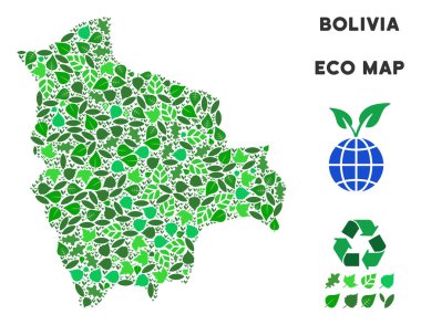 Vektör ekoloji yeşil kompozisyon Bolivya Haritası