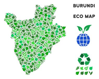Vektör eko yeşil kompozisyon Burundi Haritası