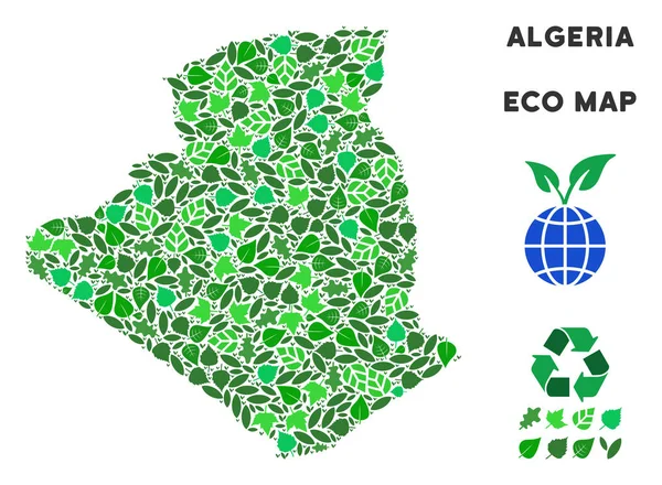 Vektör ekoloji yeşil kompozisyon Cezayir Haritası