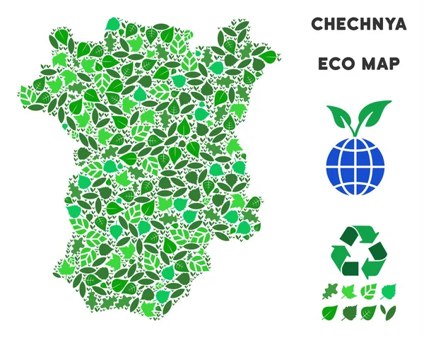 Vektör ekoloji yeşil kompozisyon Çeçenistan harita