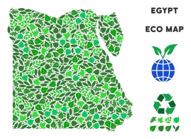 Vektör eko yeşil kompozisyon Mısır Haritası