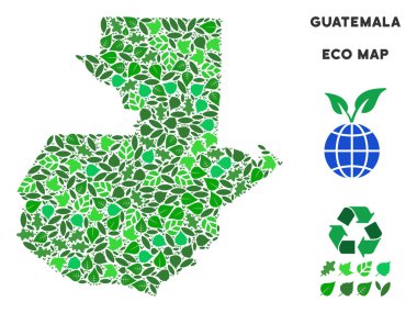 Vektör ekoloji yeşil kolaj Guatemala Haritası