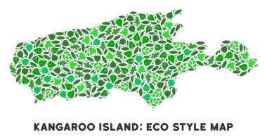 Vektör ekoloji yeşil mozaik Kanguru Adası Haritası