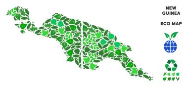 Vektör eko yeşil kolaj Yeni Gine ülkeler haritası