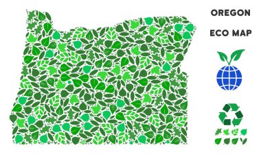 Vektör eko yeşil kompozisyon Oregon State harita