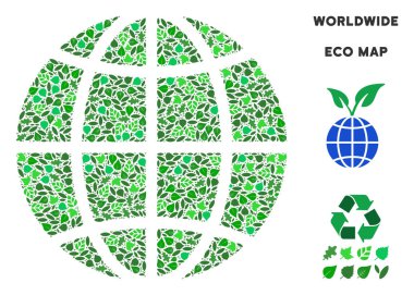 Vektör ekoloji yeşil mozaik gezegenin küre