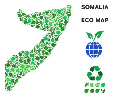 Vektör eko yeşil kompozisyon Somali Haritası