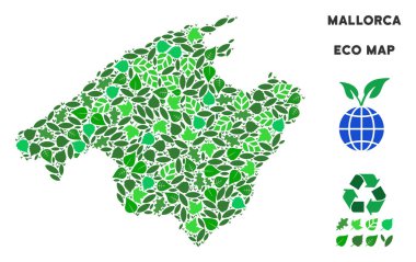 Vektör eko yeşil kolaj İspanya Mallorca ada Haritası