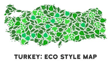 Vektör ekoloji yeşil kolaj Türkiye Haritası